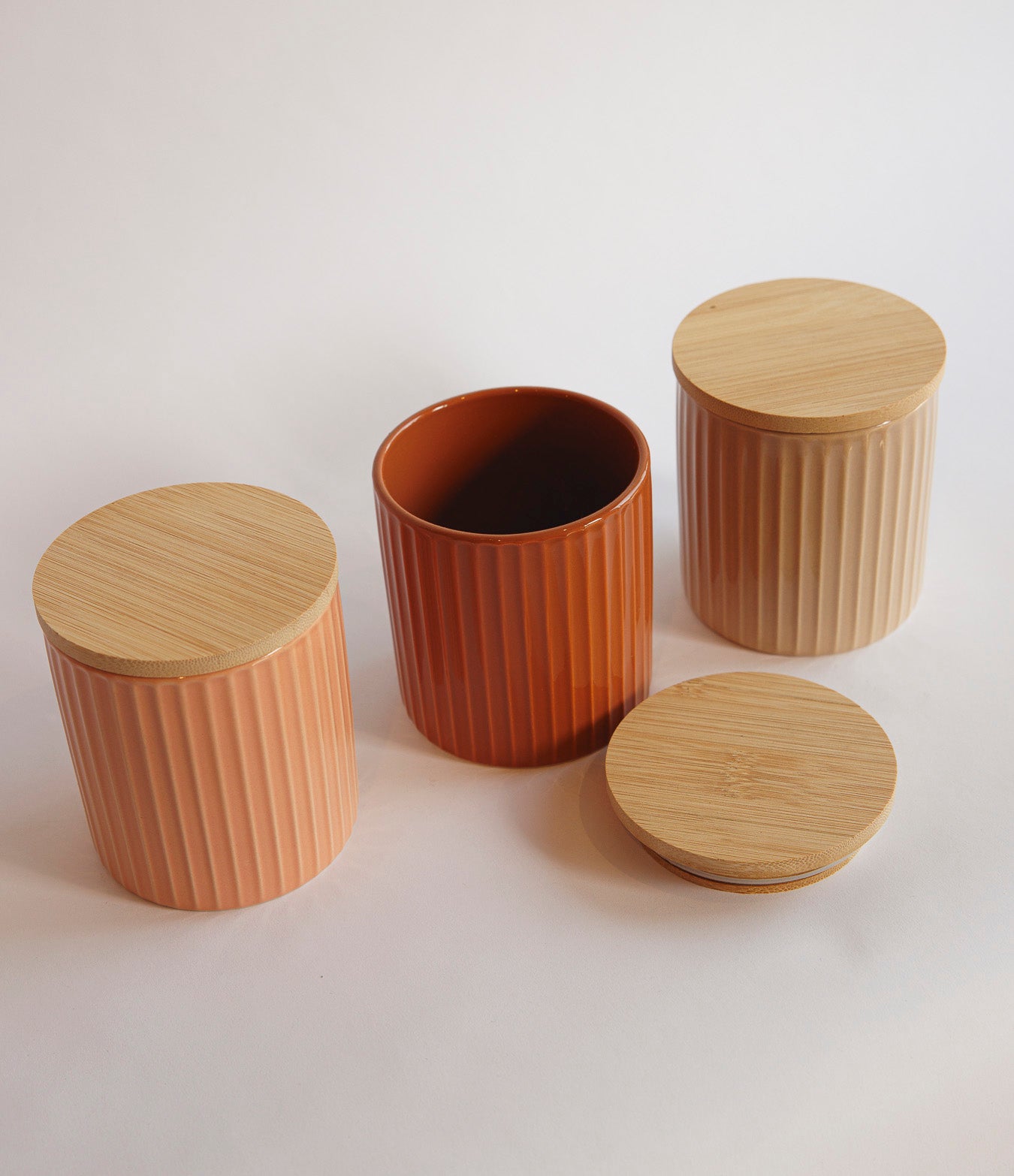 סט אחסון קרמיקה פסטל