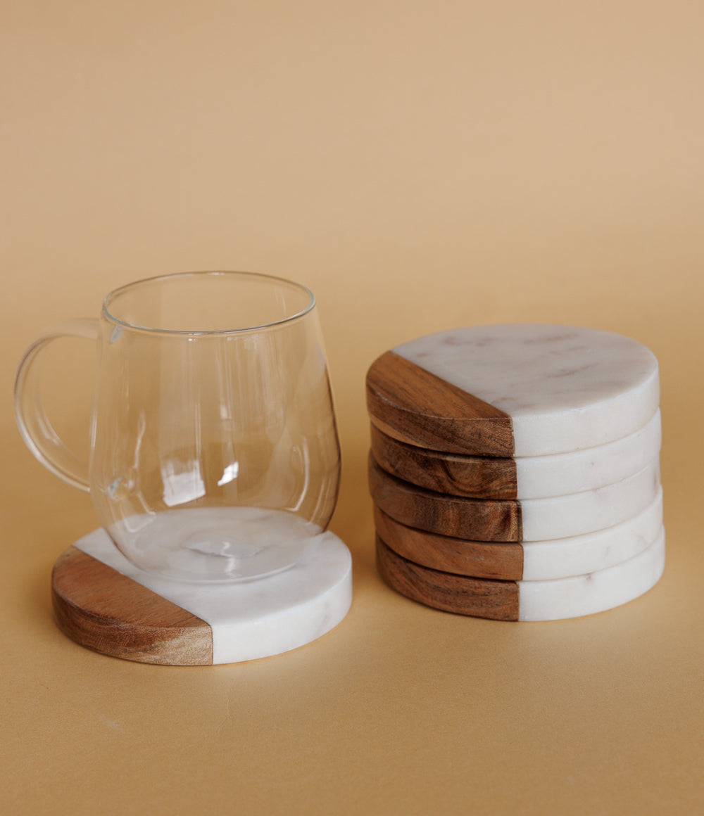 תחתיות שיש ועץ