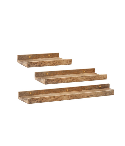 מדף עץ מנגו צף